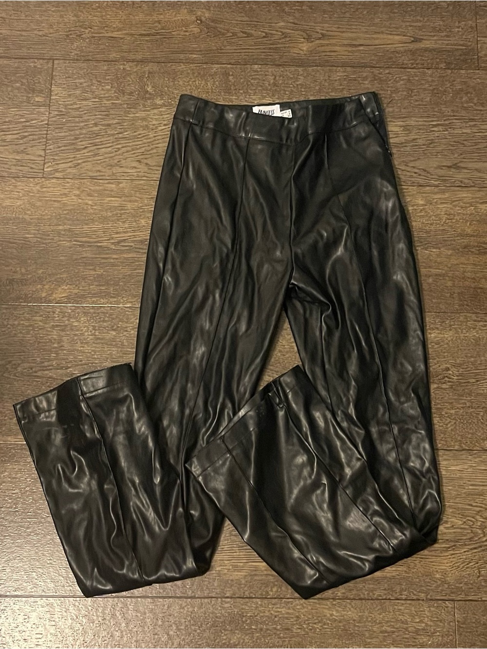Princess Polly Black Faux Leather Trousers